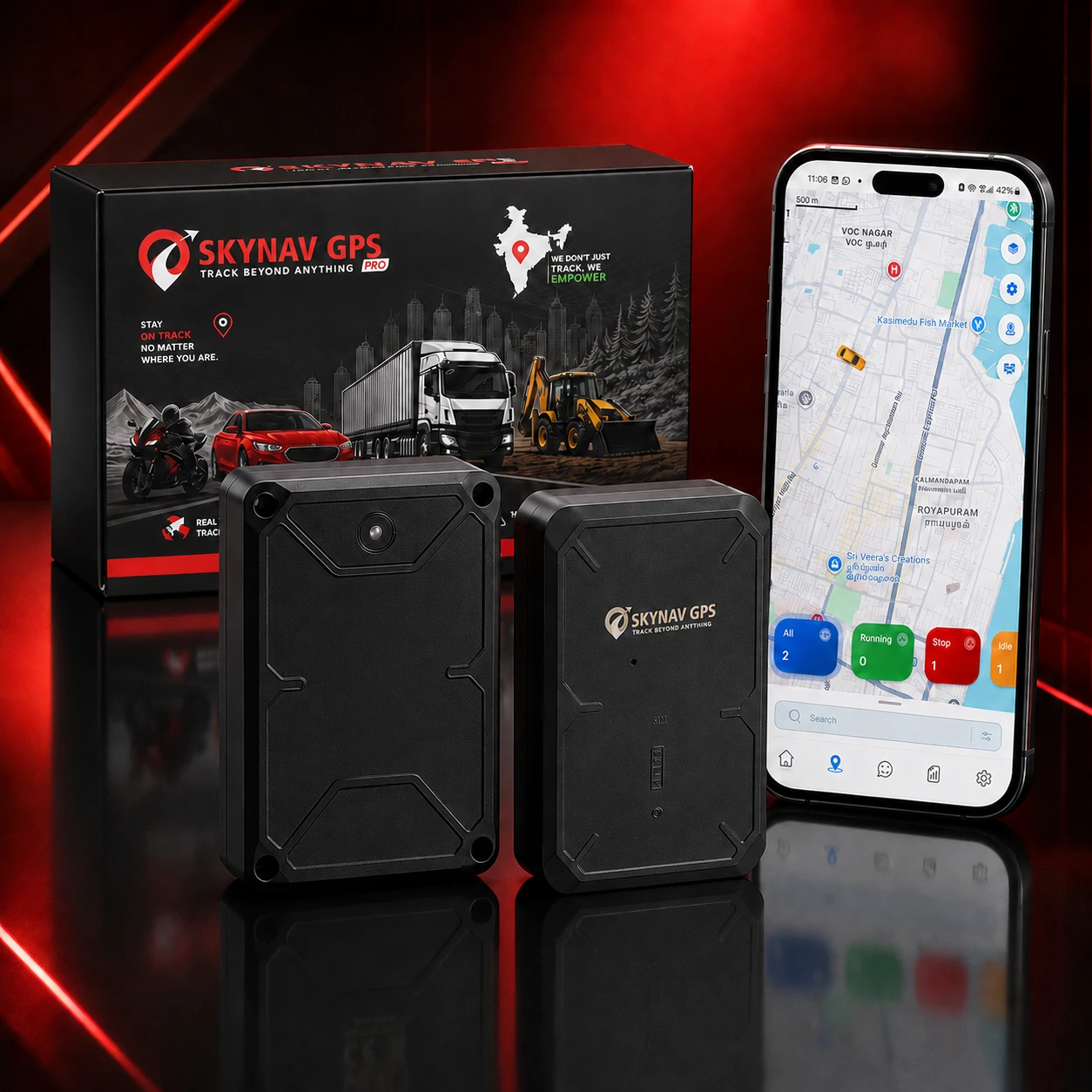 Skynav Jumbo Portable Wireless GPS Tracker – 10000 mAh Battery | Magnetic Grip |...
